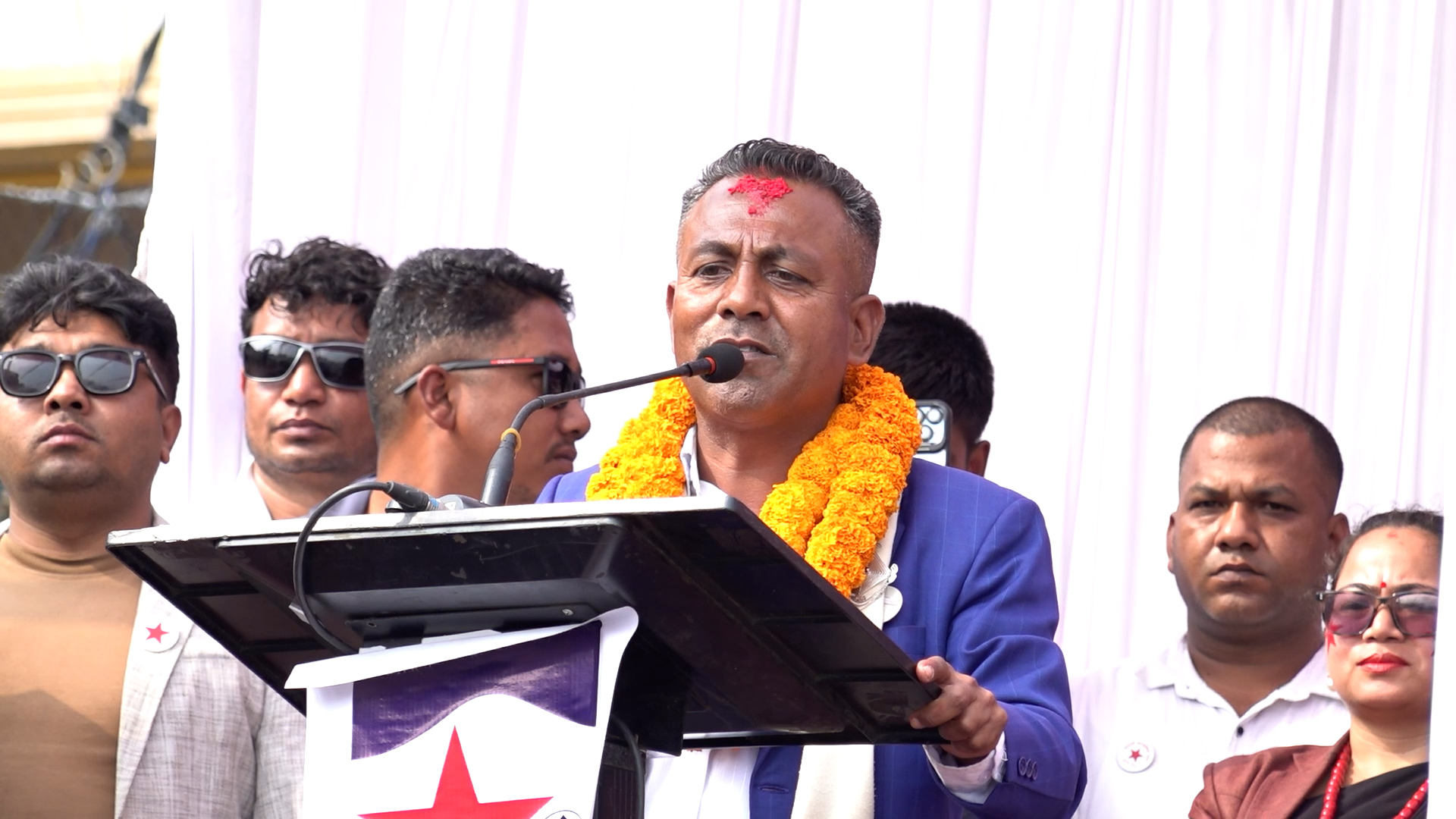 नेपाली कम्युनिस्ट पार्टीका उम्मेदवार सूर्यबहादुर भट्टराई (मनोज)  विशाल आमसभा मार्फत आफ्नो चुनावी एजेन्डा र विकासको खाका सार्वजनिक